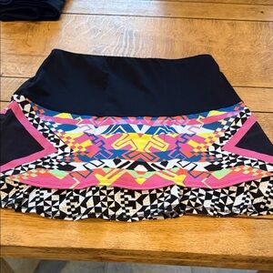 Lucky in Love Colorful Geometric Mini Skirt